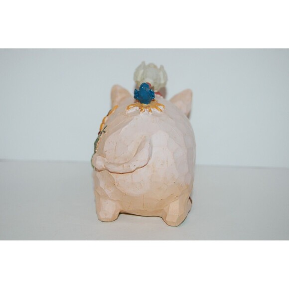 Cute Pig With Goose And Bird On Back And Sunflower Design On His Side Farmhouse - Picture 4 of 8